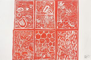 Orpheus and Eurydice Lino Print