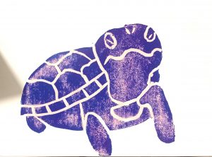 Malaysian Giant Turtle Print - Blue