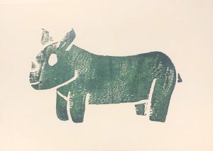 Rhino Print - Blue/Green