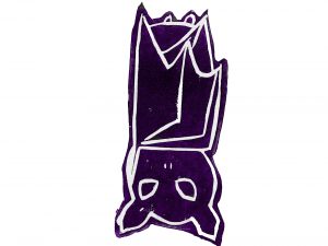 Aru Flying Fox Print - Deep Purple