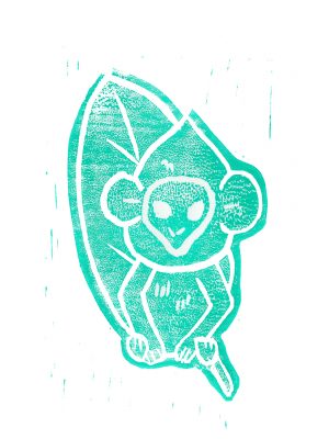 Langur Print - Teal