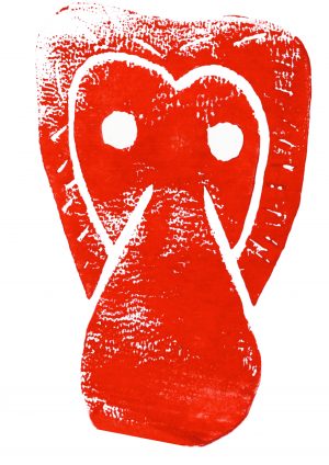 Proboscis Monkey print - Red